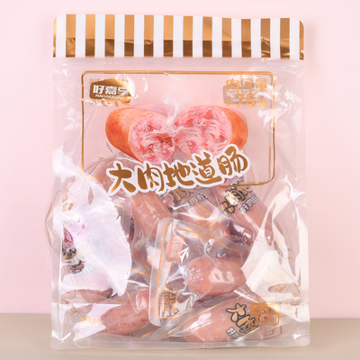 好嘉享大肉地道肠原味黑胡椒味脆皮香肠火腿肠热狗零食袋装520g
