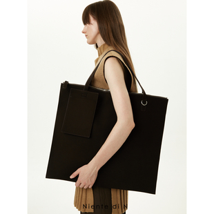 麂皮挂袋方形挎包 Niente