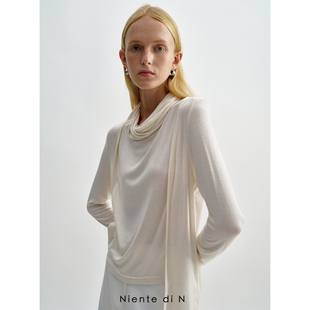 螺旋领假两件针织衫 Niente