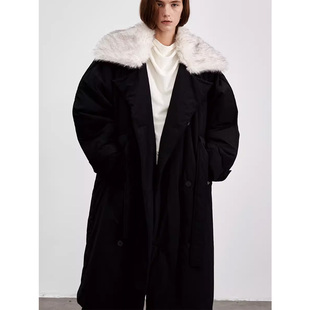 长款 Niente 大翻领插肩袖 棉服外套