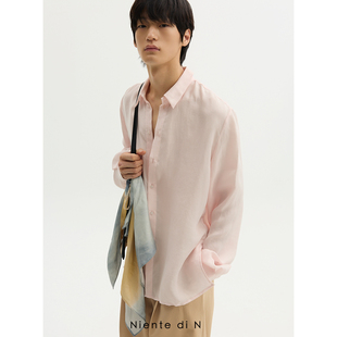 铜氨丝宽松贝壳粉垂坠质感衬衫 Niente