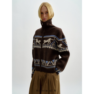 费尔岛复古拉链毛衣 Niente
