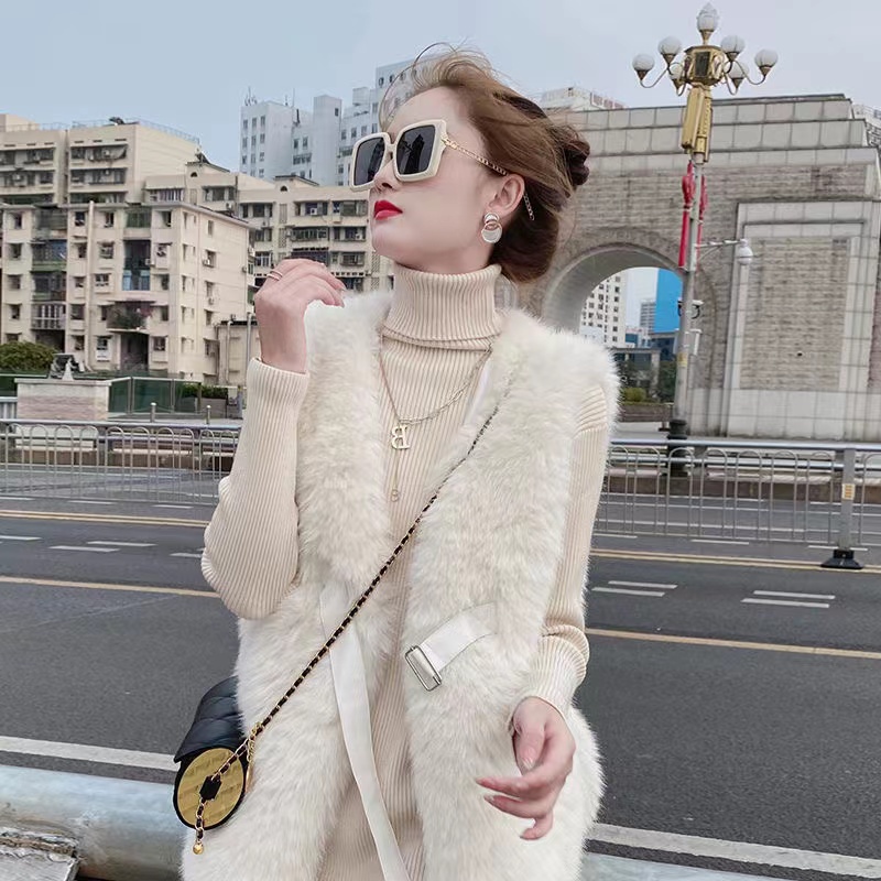2025秋冬新款仿狐狸毛毛皮草外套洋气百搭马甲女坎肩显瘦加厚背心