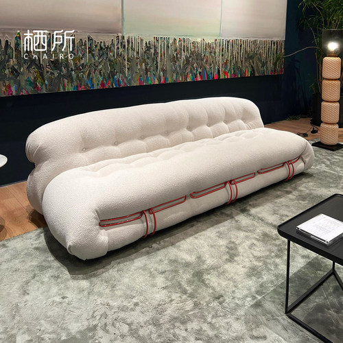 Soriana意式钢牙河马直排沙发设计师客厅轻奢高端休闲单人沙发椅