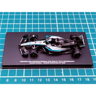 全新 迷你切 F1 车模 164 2025 W16 拉塞尔 新加坡 第1名 人偶版