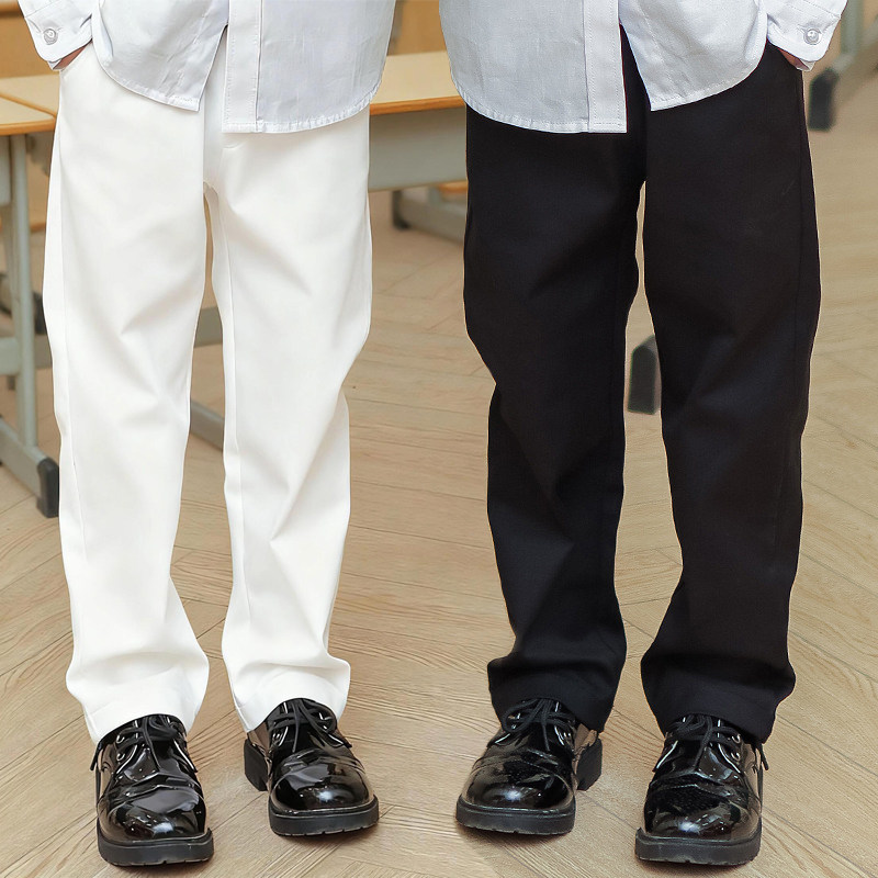 男女儿童春秋冬黑色白色长裤子