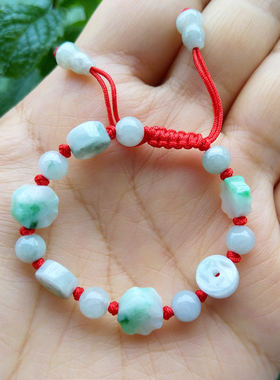 天然玉石八卦满月百日手链送宝宝