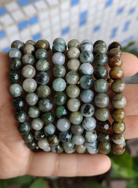 天然玉珠手链清货瑕疵特价不圆有纹不影响佩戴