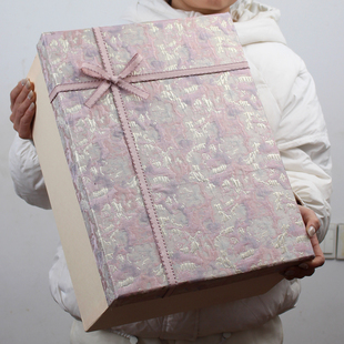 原创设计 木质布艺礼物盒粉色礼盒公司送客户礼品盒奢侈品包装盒