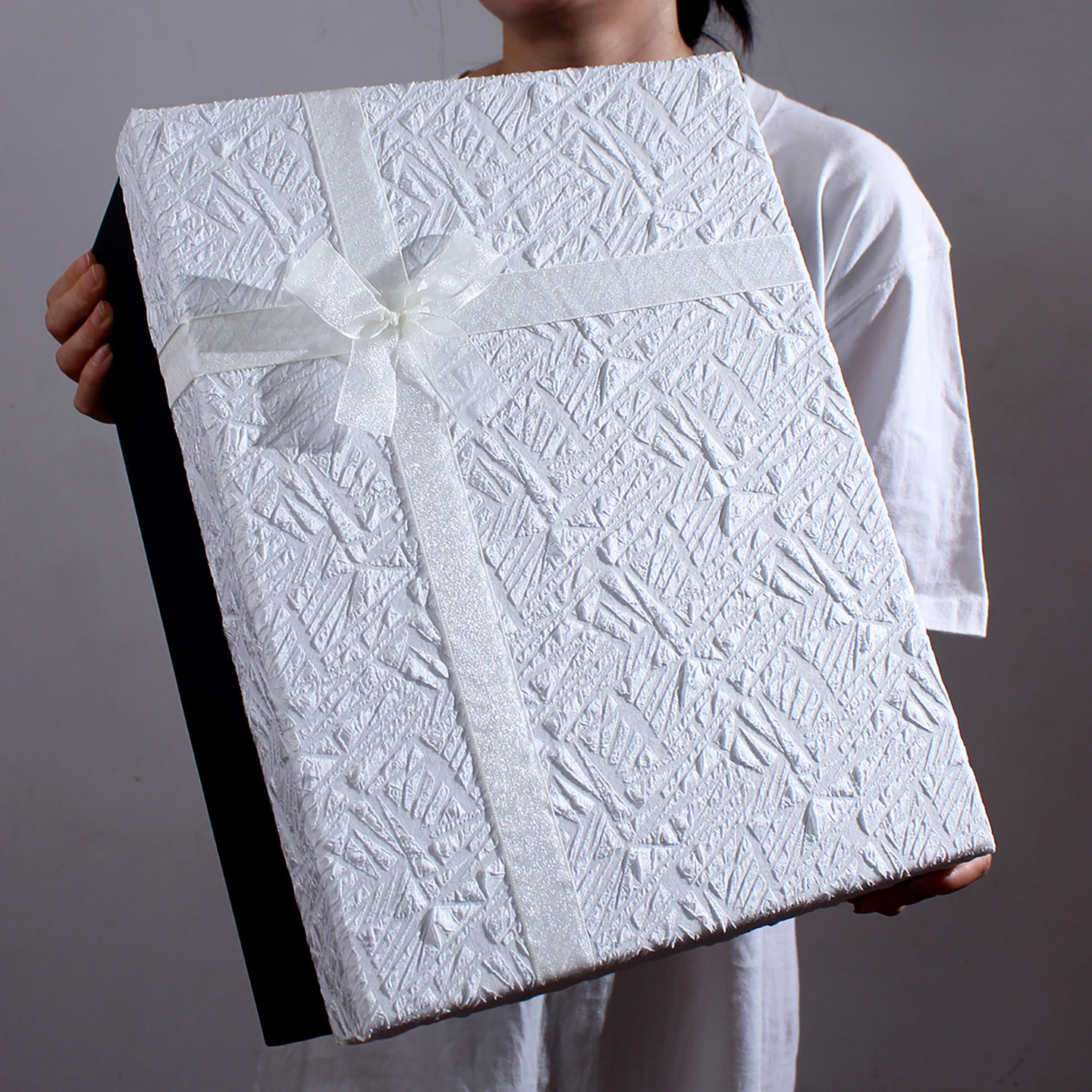 原创设计 木质布艺礼物盒商务定制白色礼品盒酒店送客户礼盒木盒