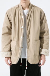 24年复古加大码直筒羊羔毛两面穿厚保暖风棉服 JK35 P140图片