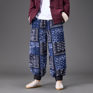 冬装汉服加绒加厚毛绒保暖收口松紧风休闲裤 K212 P85图片