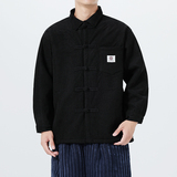 冬装古风汉服翻领中山装加绒加厚衬衫风衬衣JK83P115，男装衬衫，电商B375
