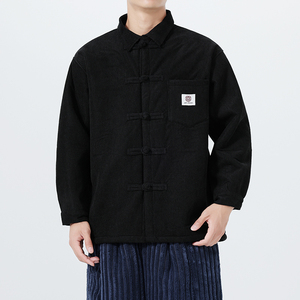 冬装古风汉服翻领中山装加绒加厚衬衫风衬衣 JK83 P115图片