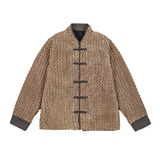 秋冬日系唐装民族风灯芯绒布扣夹克汉服风外套JK81P115，男装民族服装，电商B375