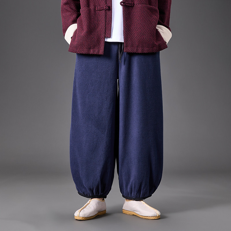 冬装古风加大码阔腿裤加绒日系风汉服休闲裤K211P80,男装民族服装,电商B375
