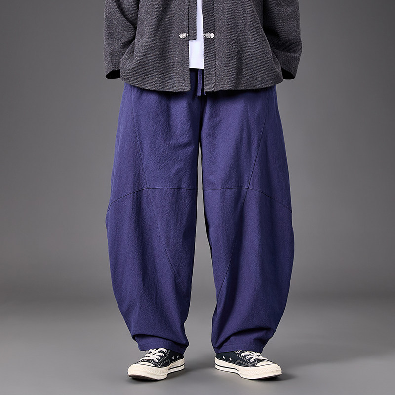 秋季宽松加大码棉麻灯笼裤风潮汉服休闲裤K174P75,男装民族服装,电商B375