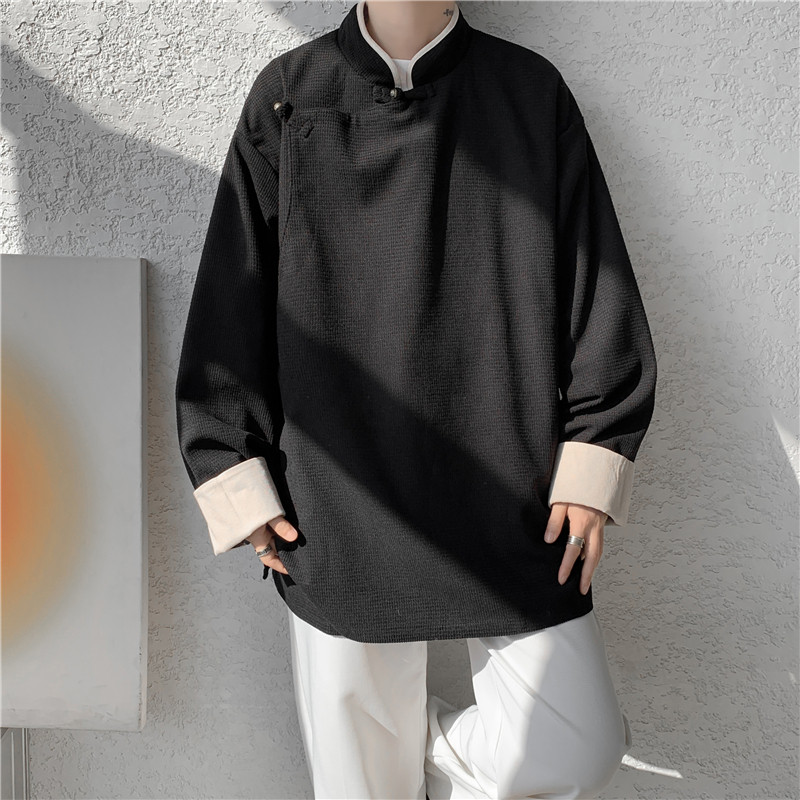 25年春季宽松中式布扣风汉服唐装夹克外套JK62P105,男装夹克,电商B375