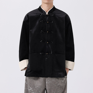 秋风日系唐装汉服立领铜扣长袖夹克 JK68 P110(）图片