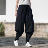 春夏宽松汉服唐装搭配风棉麻和尚免绑腿休闲裤K195P70，男装休闲裤，电商B375