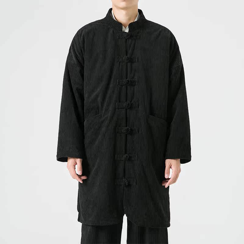 日系冬季加大码长款加绒加厚中式棉衣风棉服JK54P150,男装棉衣,电商B375