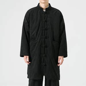 日系冬季加大码长款加绒加厚中式棉衣风棉服 JK54 P150图片