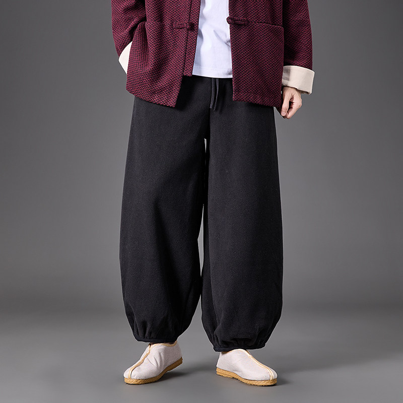 冬季加绒加厚纯色日系宽松灯笼马裤风休闲裤K211P80,男装卫衣,电商B375