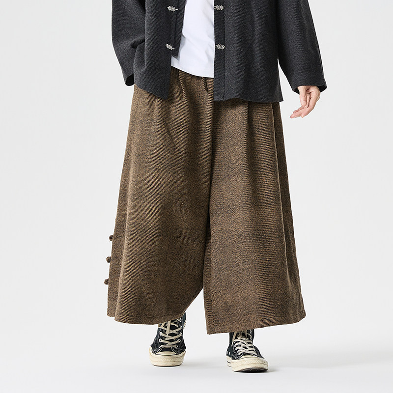 25加大码宽松日系毛呢厚风汉服唐装裙裤休闲裤K207P75,男装民族服装,电商B375