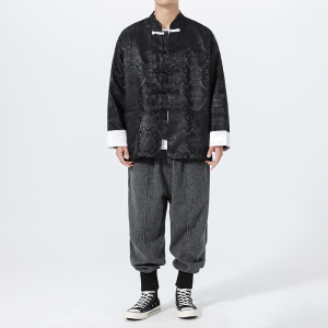 秋汉服男女通穿立领太极户外工装港风风夹克 JK79 P95图片