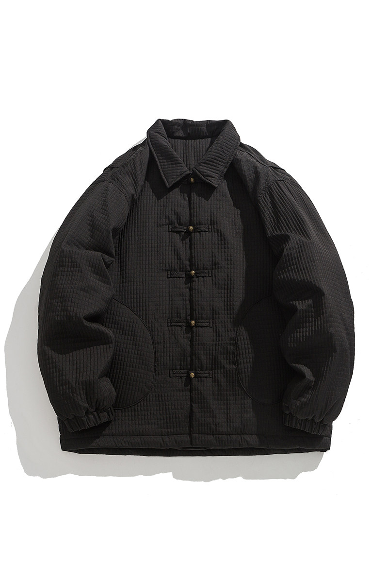 24唐装汉服宽松厚纯色棉衣翻领日系布扣风棉衣JK71P130,男装棉衣,电商B375