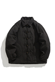 24唐装汉服宽松厚纯色棉衣翻领日系布扣风棉衣JK71P130，男装棉衣，电商B375