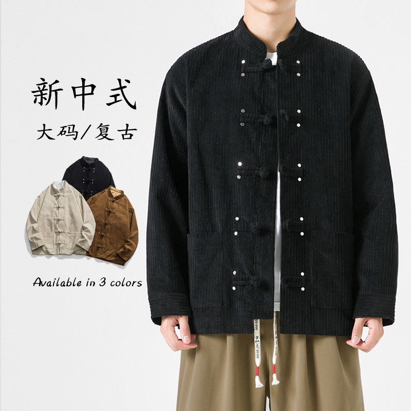 冬季加厚条绒纯棉厚立领模特图日系风夹克JK46F110,男装夹克,电商B375