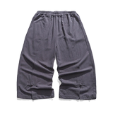 夏季宽松麻料纯色布扣唐装平铺图风休闲裤K152F70，男装民族服装，电商B375