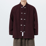 秋冬款加大码唐装毛呢厚唐装立领风夹克太极服JK80P110，男装夹克，电商B375