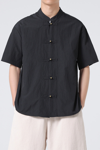 户外春夏新款复古太极服风汉服新中式短袖衬衫 JK58 F70图片