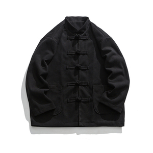 冬加绒加厚毛呢立领盘扣保暖新中式风唐装棉衣 JK50 P135图片