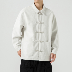 新中式风汉服唐装翻领中山装日系纯色厚夹克 JK48 P105图片