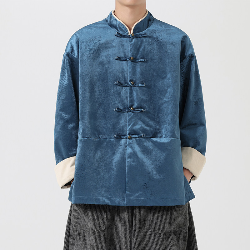 秋风日系唐装汉服立领铜扣长袖夹克 JK68 P110(）图片