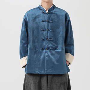 秋风日系唐装汉服立领铜扣长袖夹克 JK68 P110(）图片