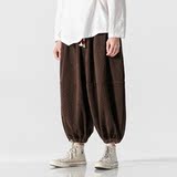 25年冬季大码新中式加绒厚针织日系风收口休闲裤K169P75，男装卫衣，电商B375