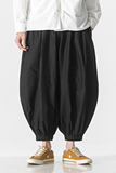 春夏季店主风纯色灯笼麻裤风唐装纯色麻料休闲裤K149F70，男装民族服装，电商B375