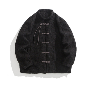 24拜年服加大码平铺图羊羔毛厚立领布扣风棉衣 JK72 P130,男装棉衣,电商B375