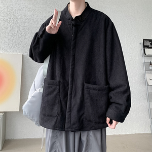 2025日系加大码宽松立领汉服唐装中式加绒夹克外套 JK37 P95图片