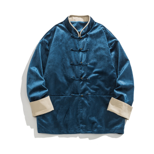 秋风日系唐装汉服立领铜扣长袖夹克 JK68 P110(）图片