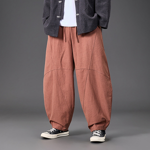 秋季宽松加大码棉麻灯笼裤风潮汉服休闲裤 K174 P75图片