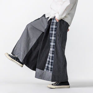 日系新中式宽松水洗做旧复古牛仔裤风汉服裙裤 K200 P85图片