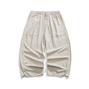 25夏装棉麻九分裤大裤筒汉服垮裤风休闲麻裤 K183 P70图片