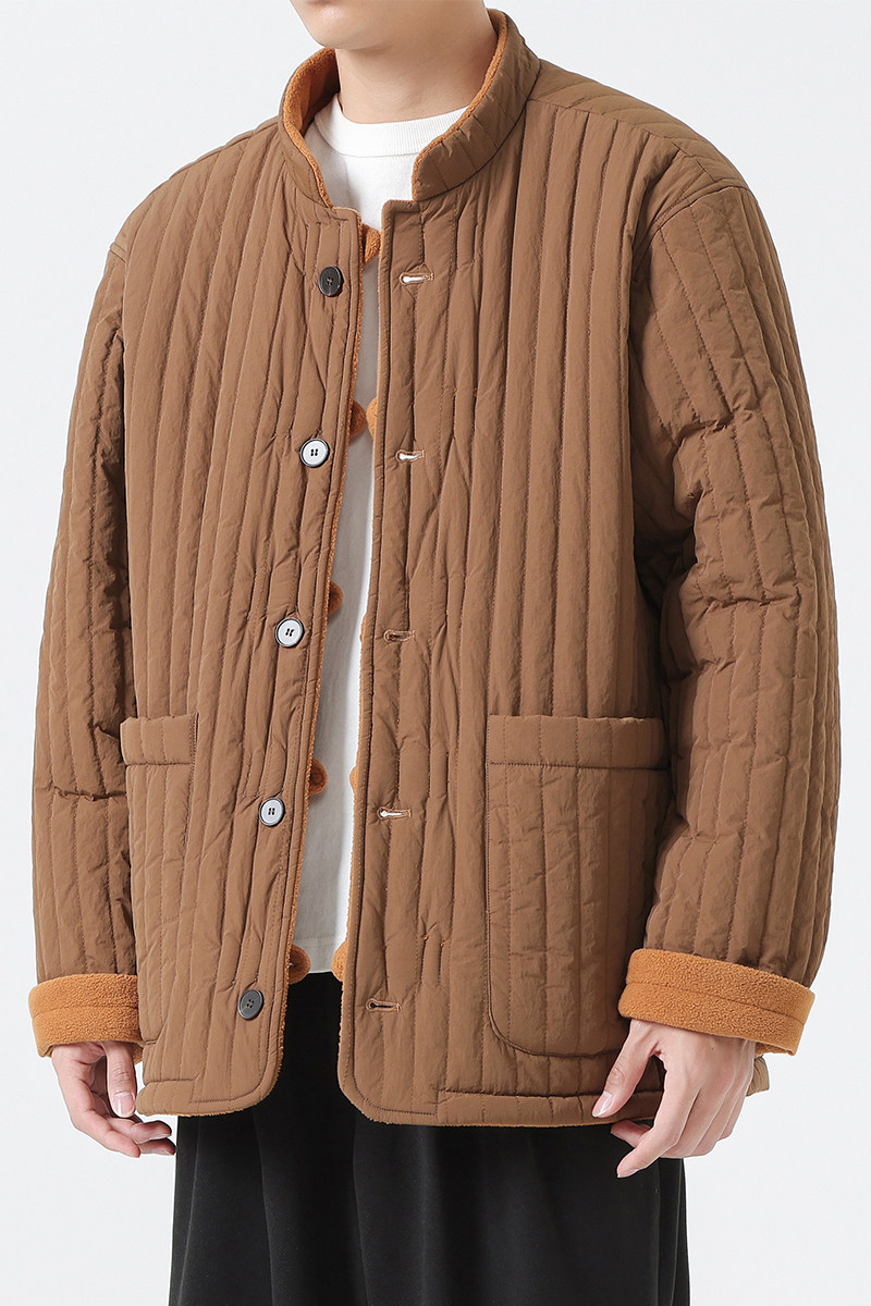 冬立领唐装汉服盘扣新中式港风两面穿风棉衣JK57P165,男装棉衣,电商B375
