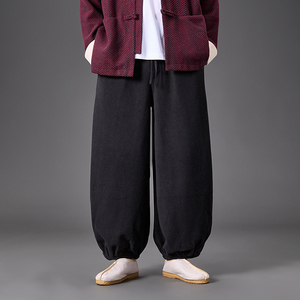 冬装古风加大码阔腿裤加绒日系风汉服休闲裤 K211 P80图片