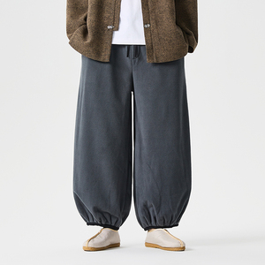 2025加大码宽松收口小脚裤风汉服唐装加绒休闲裤 K211 P80图片
